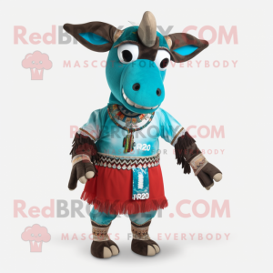 Turquoise Okapi mascotte...