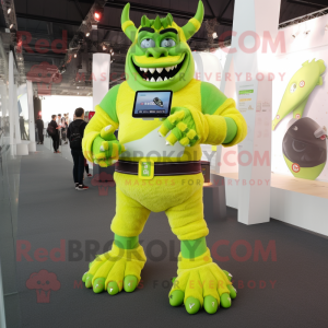 Lime Green Demon maskot...