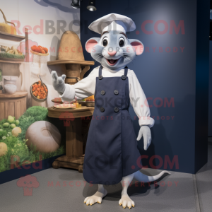 Navy Ratatouille mascot costume character dressed with a Shift Dress and Watches