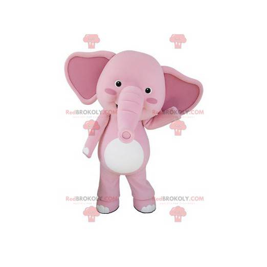 Giant pink and white elephant mascot