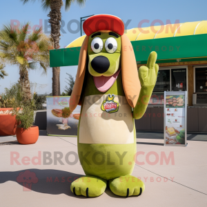 Olive Hot Dog maskot drakt...