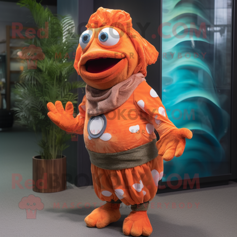 Red Clown Fish mascot costume character dressed with a A-Line Skirt and  Watches - Mascot Costumes -  Sizes L (175-180CM)
