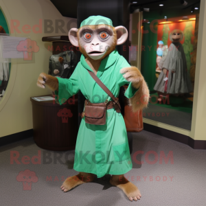 Grön Capuchin Monkey maskot...