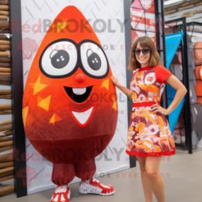 Rust Shakshuka mascot costume character dressed with a Bikini and Earrings