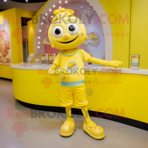 Gul armbånd maskot kostume...