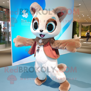 nan Flying Squirrel mascot costume character dressed with a Graphic Tee and Earrings