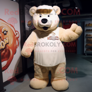 Cream Bear maskot kostume...