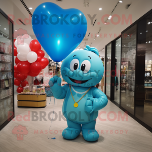 Cyan hjerteformede balloner...