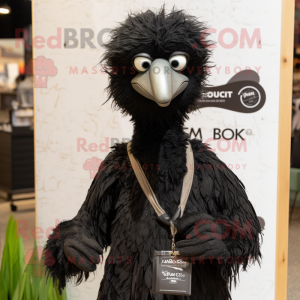 Black Emu mascotte kostuum...