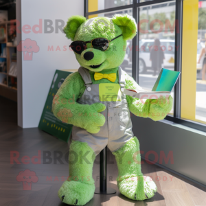 Limegrønn bamsemaskot...