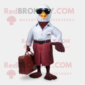 Maroon Gull maskot kostume...