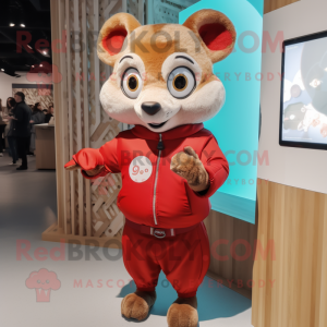 Red Dormouse maskot kostume...