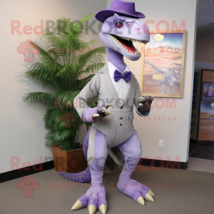 Lavendel Utahraptor maskot...