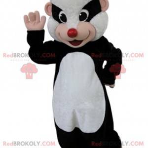 Zwart-witte bunzingmascotte. Wasbeer mascotte - Redbrokoly.com