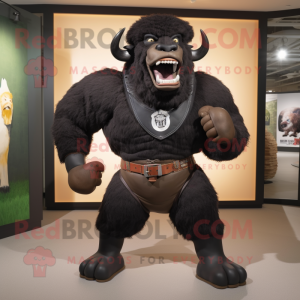 Black Bison maskot kostym...