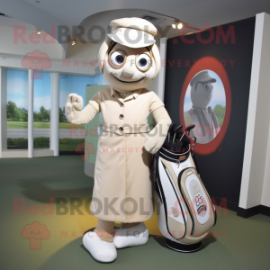 Beige Golf Bag maskot drakt...