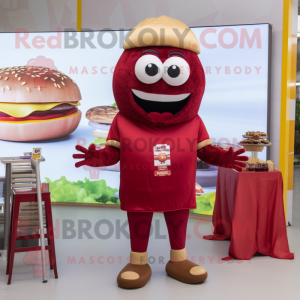 Maroon hamburger maskot...