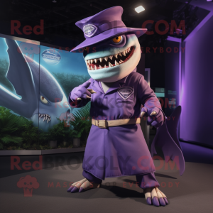 Paars Megalodon mascotte...