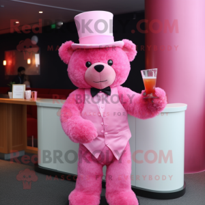 Pink Teddy Bear maskot...