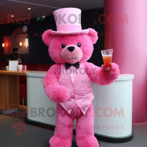 Roze teddybeer mascotte...