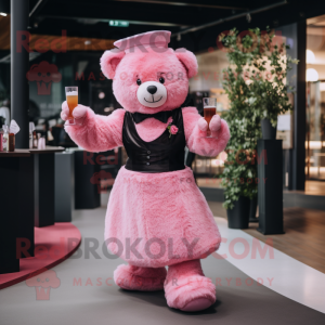 Roze teddybeer mascotte...