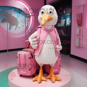 Pink Gull maskot kostyme...