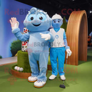 Sky Blue Golf Ball maskot...