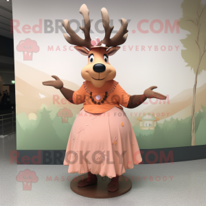 Peach Elk mascotte kostuum...