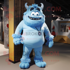 Sky Blue Ogre maskot drakt...