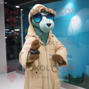 Cyan Camel maskot kostume...