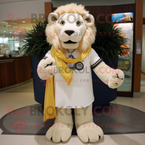 Cream Lion maskot kostume...