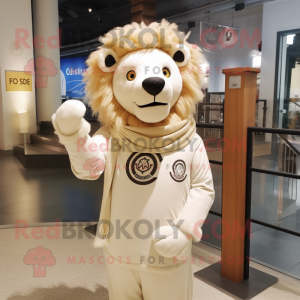 Cream Lion maskot kostume...