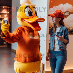 Orange Moscovy Duck maskot...