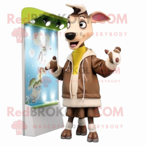 Beige Okapi maskot drakt...