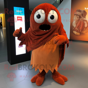 Rust Meatballs mascot costume character dressed with a V-Neck Tee and Shawls