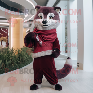 Maroon Civet maskot kostume...