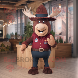 Maroon Elg maskot drakt...