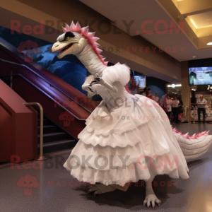 Hvid Utahraptor maskot...