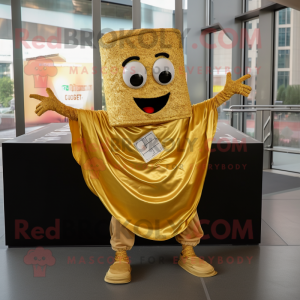 Guld Lasagne maskot kostume...