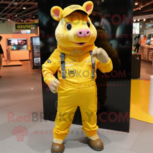 Yellow Sow maskot kostym...