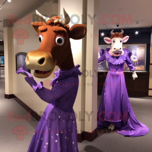 Lilla Guernsey Cow maskot...