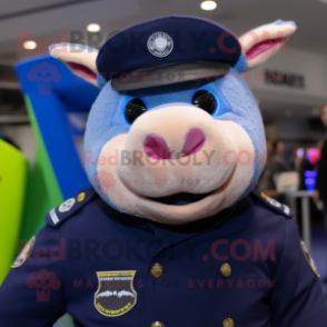 Navy Sow mascot costume character dressed with a Turtleneck and Scarves