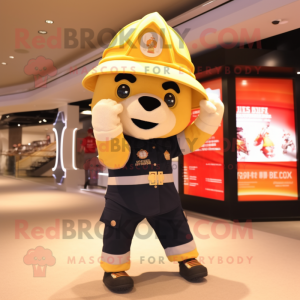 Gold Fire Fighter mascotte...