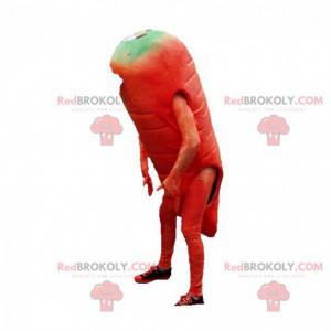 Reusachtige oranje wortel mascotte. Plantaardige mascotte -