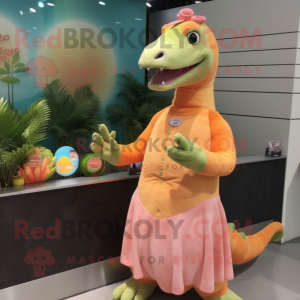 Peach Iguanodon maskot...