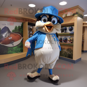 Tan Blue Jay maskot kostym...