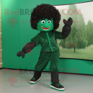 Forest Green Irish Dancing Shoes mascot costume character dressed with a Jumpsuit and Mittens