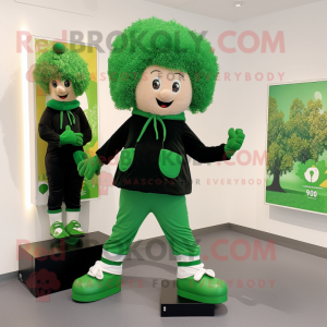 Forest Green Irish Dancing Shoes mascot costume character dressed with a Jumpsuit and Mittens