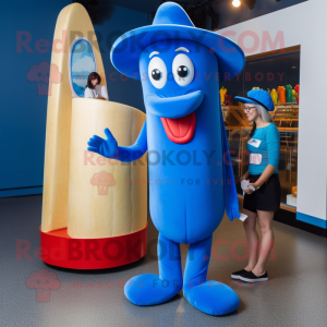 Blue Hot Dog mascotte...