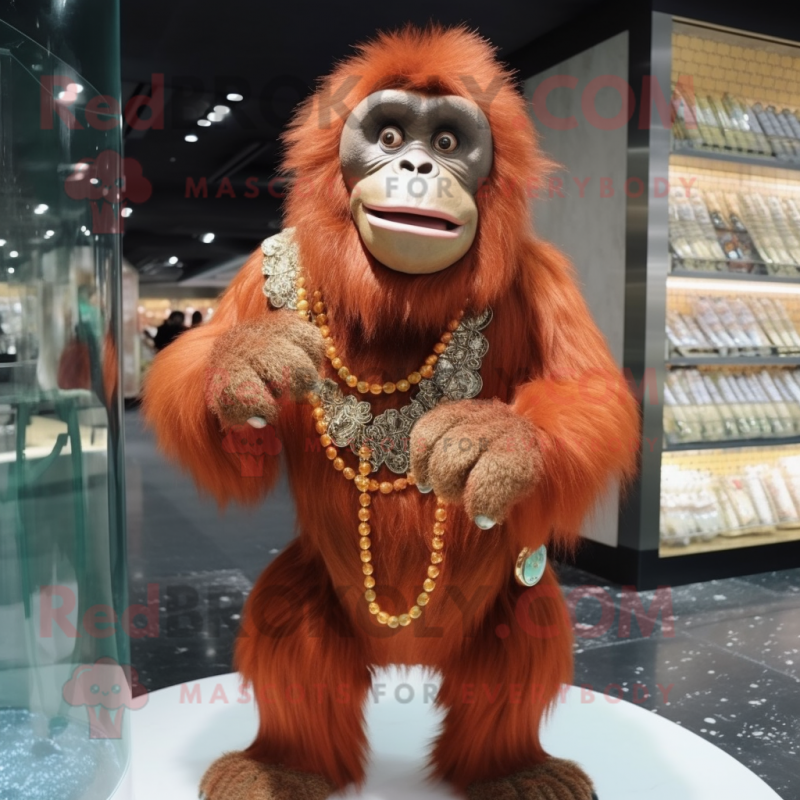 nan Orangutan mascot costume character dressed with a Mini Dress and Coin purses